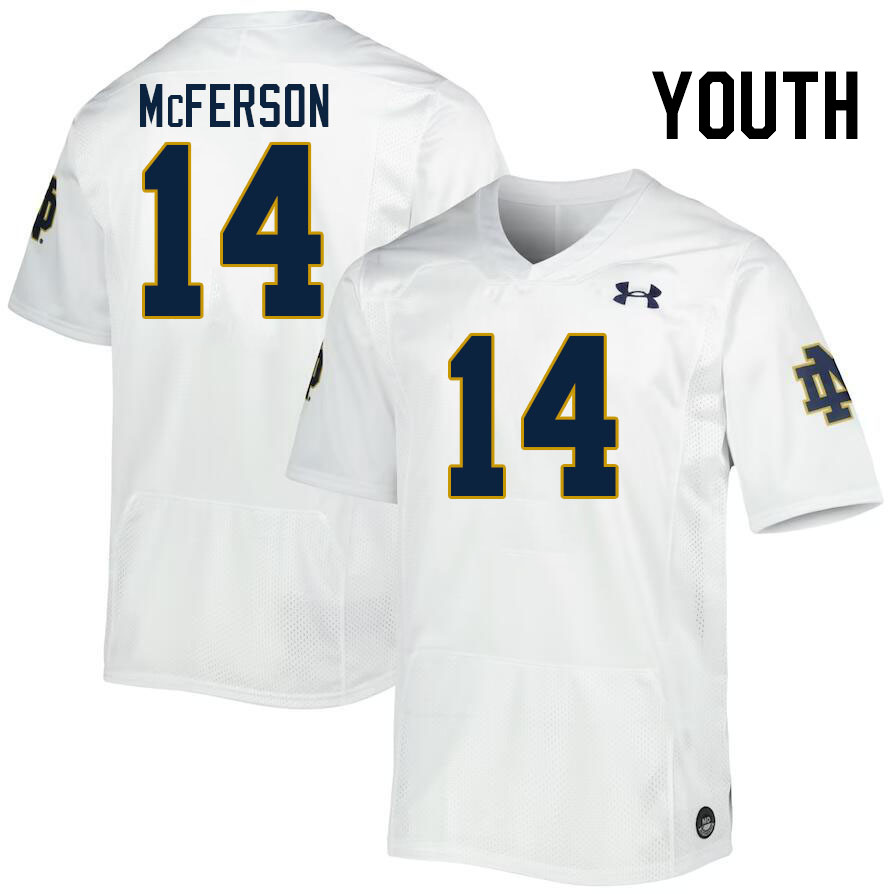 Youth #14 Bryce McFerson Notre Dame Fighting Irish College Football Jerseys Stitched-White